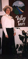 Valley Tours guide in Victorian dress